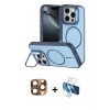 MARSİLYAN™- iPhone 16 Pro Max Kılıf Çekirdek Klasik - Siyah 3D Antistatik Cam Ekran Koruyucu + Pers Alüminyum Kamera Lens - CLTM