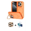 MARSİLYAN™- iPhone 16 Pro Max Kılıf Çekirdek Klasik - Siyah 3D Antistatik Cam Ekran Koruyucu + Pers Alüminyum Kamera Lens - CLTM