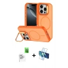 MARSİLYAN™- iPhone 16 Pro Max Kılıf Çekirdek Klasik - Siyah 3D Antistatik Cam Ekran Koruyucu + Raze Metal Kamera Lens - BZ