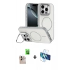 MARSİLYAN™- iPhone 16 Pro Max Kılıf Çekirdek Klasik - Siyah 3D Antistatik Cam Ekran Koruyucu + Raze Metal Kamera Lens - NLGY