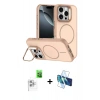 MARSİLYAN™- iPhone 16 Pro Max Kılıf Çekirdek Klasik - Siyah 3D Antistatik Cam Ekran Koruyucu + Raze Metal Kamera Lens - BZ