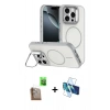 MARSİLYAN™- iPhone 16 Pro Max Kılıf Çekirdek Klasik - Siyah 3D Antistatik Cam Ekran Koruyucu + Raze Metal Kamera Lens - CLTM