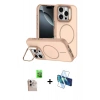 MARSİLYAN™- iPhone 16 Pro Max Kılıf Çekirdek Klasik - Siyah 3D Antistatik Cam Ekran Koruyucu + Raze Metal Kamera Lens - NLGY