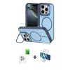 MARSİLYAN™- iPhone 16 Pro Max Kılıf Çekirdek Klasik - Siyah 3D Antistatik Cam Ekran Koruyucu + Raze Metal Kamera Lens - BZ