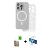 MARSİLYAN™- iPhone 16 Pro Max Kılıf Çekirdek Klasik - Siyah 3D Antistatik Cam Ekran Koruyucu + Raze Metal Kamera Lens - CLTM