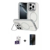 MARSİLYAN™- iPhone 16 Pro Max Kılıf Çekirdek Klasik - Siyah 3D Antistatik Hayalet Cam Ekran Koruyucu + Bilvis Titan Kamera Lens - TMGI