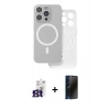 MARSİLYAN™- iPhone 16 Pro Max Kılıf Çekirdek Klasik - Siyah 3D Antistatik Hayalet Cam Ekran Koruyucu + Bilvis Titan Kamera Lens - TMGI