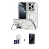 MARSİLYAN™- iPhone 16 Pro Max Kılıf Çekirdek Klasik - Siyah 3D Antistatik Hayalet Cam Ekran Koruyucu + Bilvis Titan Kamera Lens - GS