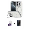 MARSİLYAN™- iPhone 16 Pro Max Kılıf Çekirdek Klasik - Siyah 3D Antistatik Hayalet Cam Ekran Koruyucu + Bilvis Titan Kamera Lens - SH