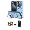 MARSİLYAN™- iPhone 16 Pro Max Kılıf Çekirdek Klasik - Siyah 3D Antistatik Hayalet Cam Ekran Koruyucu + Pers Alüminyum Kamera Lens - CLTM