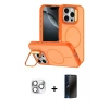 MARSİLYAN™- iPhone 16 Pro Max Kılıf Çekirdek Klasik - Siyah 3D Antistatik Hayalet Cam Ekran Koruyucu + Pers Alüminyum Kamera Lens - GS