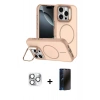 MARSİLYAN™- iPhone 16 Pro Max Kılıf Çekirdek Klasik - Siyah 3D Antistatik Hayalet Cam Ekran Koruyucu + Pers Alüminyum Kamera Lens - GS