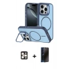 MARSİLYAN™- iPhone 16 Pro Max Kılıf Çekirdek Klasik - Siyah 3D Antistatik Hayalet Cam Ekran Koruyucu + PVD Metal Kamera Lens - GD