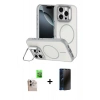 MARSİLYAN™- iPhone 16 Pro Max Kılıf Çekirdek Klasik - Siyah 3D Antistatik Hayalet Cam Ekran Koruyucu + Raze Metal Kamera Lens - NLGY