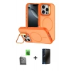 MARSİLYAN™- iPhone 16 Pro Max Kılıf Çekirdek Klasik - Siyah 3D Antistatik Hayalet Cam Ekran Koruyucu + Raze Metal Kamera Lens - SH