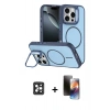 MARSİLYAN™- iPhone 16 Pro Max Kılıf Çekirdek Klasik - Siyah 3D Antistatik Mat Seramik Nano Ekran Koruyucu + Siyah PVD Metal Kamera Lens
