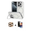 MARSİLYAN™- iPhone 16 Pro Max Kılıf Çekirdek Klasik - Siyah 3D Antistatik Mat Seramik Nano Ekran Koruyucu + Pers Alüminyum Kamera Lens - CLTM