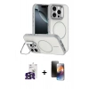 MARSİLYAN™- iPhone 16 Pro Max Kılıf Çekirdek Klasik - Siyah 3D Antistatik Mat Seramik Nano Ekran Koruyucu + Bilvis Titan Kamera Lens - SH