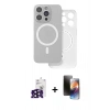 MARSİLYAN™- iPhone 16 Pro Max Kılıf Çekirdek Klasik - Siyah 3D Antistatik Mat Seramik Nano Ekran Koruyucu + Bilvis Titan Kamera Lens - SH