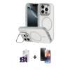MARSİLYAN™- iPhone 16 Pro Max Kılıf Çekirdek Klasik - Siyah 3D Antistatik Mat Seramik Nano Ekran Koruyucu + Bilvis Titan Kamera Lens - GS