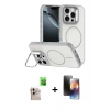 MARSİLYAN™- iPhone 16 Pro Max Kılıf Çekirdek Klasik - Siyah 3D Antistatik Mat Seramik Nano Ekran Koruyucu + Raze Metal Kamera Lens - NLGY