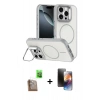 MARSİLYAN™- iPhone 16 Pro Max Kılıf Çekirdek Klasik - Siyah 3D Antistatik Mat Seramik Nano Ekran Koruyucu + Raze Metal Kamera Lens - CLTM