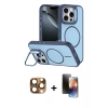 MARSİLYAN™- iPhone 16 Pro Max Kılıf Çekirdek Klasik - Siyah 3D Antistatik Mat Seramik Nano Ekran Koruyucu + Pers Alüminyum Kamera Lens - CLTM