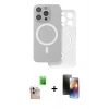 MARSİLYAN™- iPhone 16 Pro Max Kılıf Çekirdek Klasik - Siyah 3D Antistatik Mat Seramik Nano Ekran Koruyucu + Raze Metal Kamera Lens - NLGY