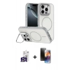 MARSİLYAN™- iPhone 16 Pro Max Kılıf Çekirdek Klasik - Siyah 3D Antistatik Mat Seramik Nano Ekran Koruyucu + Bilvis Titan Kamera Lens - TMGI