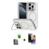 MARSİLYAN™- iPhone 16 Pro Max Kılıf Çekirdek Klasik - Siyah 3D Antistatik Mat Seramik Nano Ekran Koruyucu + Raze Metal Kamera Lens - SH