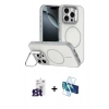 MARSİLYAN™- iPhone 16 Pro Max Kılıf Çekirdek Klasik - Siyah 3D Antistatik Seramik Nano Ekran Koruyucu + Bilvis Titan Kamera Lens - TMGI