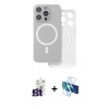 MARSİLYAN™- iPhone 16 Pro Max Kılıf Çekirdek Klasik - Siyah 3D Antistatik Seramik Nano Ekran Koruyucu + Bilvis Titan Kamera Lens - TMGI