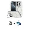 MARSİLYAN™- iPhone 16 Pro Max Kılıf Çekirdek Klasik - Siyah 3D Antistatik Seramik Nano Ekran Koruyucu + Gold PVD Metal Kamera Lens
