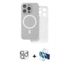 MARSİLYAN™- iPhone 16 Pro Max Kılıf Çekirdek Klasik - Siyah 3D Antistatik Seramik Nano Ekran Koruyucu + Pers Alüminyum Kamera Lens - GS