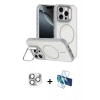 MARSİLYAN™- iPhone 16 Pro Max Kılıf Çekirdek Klasik - Siyah 3D Antistatik Seramik Nano Ekran Koruyucu + Pers Alüminyum Kamera Lens - GS