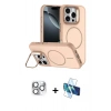 MARSİLYAN™- iPhone 16 Pro Max Kılıf Çekirdek Klasik - Siyah 3D Antistatik Seramik Nano Ekran Koruyucu + Pers Alüminyum Kamera Lens - GS