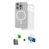 MARSİLYAN™- iPhone 16 Pro Max Kılıf Çekirdek Klasik - Siyah 3D Antistatik Seramik Nano Ekran Koruyucu + Siyah Raze Metal Kamera Lens