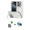 MARSİLYAN™- iPhone 16 Pro Max Kılıf Çekirdek Klasik - Siyah 3D Antistatik Seramik Nano Ekran Koruyucu + Siyah Raze Metal Kamera Lens