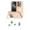 MARSİLYAN™- iPhone 16 Pro Max Kılıf Çekirdek Klasik - Siyah Bilvis 3D Cam Ekran Koruyucu + Beyaz Raze Metal Kamera Lens