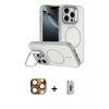 MARSİLYAN™- iPhone 16 Pro Max Kılıf Çekirdek Klasik - Siyah Bilvis 3D Cam Ekran Koruyucu + Çöl Titanyum Pers Alüminyum Kamera Lens