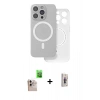 MARSİLYAN™- iPhone 16 Pro Max Kılıf Çekirdek Klasik - Siyah Bilvis 3D Cam Ekran Koruyucu + Raze Metal Kamera Lens - NLGY