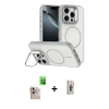 MARSİLYAN™- iPhone 16 Pro Max Kılıf Çekirdek Klasik - Siyah Bilvis 3D Cam Ekran Koruyucu + Raze Metal Kamera Lens - NLGY