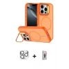 MARSİLYAN™- iPhone 16 Pro Max Kılıf Çekirdek Klasik - Siyah Bilvis 3D Cam Ekran Koruyucu + Pers Alüminyum Kamera Lens - GS