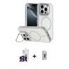 MARSİLYAN™- iPhone 16 Pro Max Kılıf Çekirdek Klasik - Siyah Bilvis 3D Cam Ekran Koruyucu + Siyah Bilvis Titan Kamera Lens