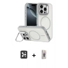 MARSİLYAN™- iPhone 16 Pro Max Kılıf Çekirdek Klasik - Siyah Bilvis 3D Cam Ekran Koruyucu + PVD Metal Kamera Lens - SH