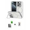 MARSİLYAN™- iPhone 16 Pro Max Kılıf Çekirdek Klasik - Siyah Bilvis 3D Cam Ekran Koruyucu + Raze Metal Kamera Lens - SH