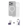 MARSİLYAN™- iPhone 16 Pro Max Kılıf Çekirdek Klasik - Siyah Bilvis 3X AR Hayalet Cam Ekran Koruyucu + Bilvis Titan Kamera Lens - TMGI