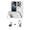 MARSİLYAN™- iPhone 16 Pro Max Kılıf Çekirdek Klasik - Siyah Bilvis 3X AR Hayalet Cam Ekran Koruyucu + Bilvis Titan Kamera Lens - TMGI