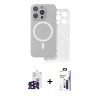 MARSİLYAN™- iPhone 16 Pro Max Kılıf Çekirdek Klasik - Siyah Bilvis 3X AR Hayalet Cam Ekran Koruyucu + Bilvis Titan Kamera Lens - SH