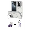 MARSİLYAN™- iPhone 16 Pro Max Kılıf Çekirdek Klasik - Siyah Bilvis 3X AR Hayalet Cam Ekran Koruyucu + Bilvis Titan Kamera Lens - SH